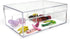 Isaac Jacobs Multi-Sectional Tray Organizer with Lid (6.7" L x 8.6" W x 3.4" H), 3-Compartment Storage for Makeup,