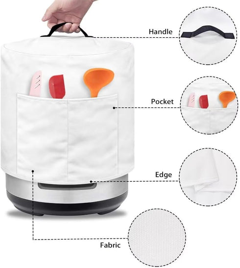 Colorful Boho Mandala Pressure Cooker Cover with Handle and Storage Pocket for Air Fryer and Toaster