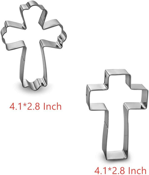 Cross Cookie Cutter Set - 4 Inch Stainless Steel - 5 Pieces in Different Shapes