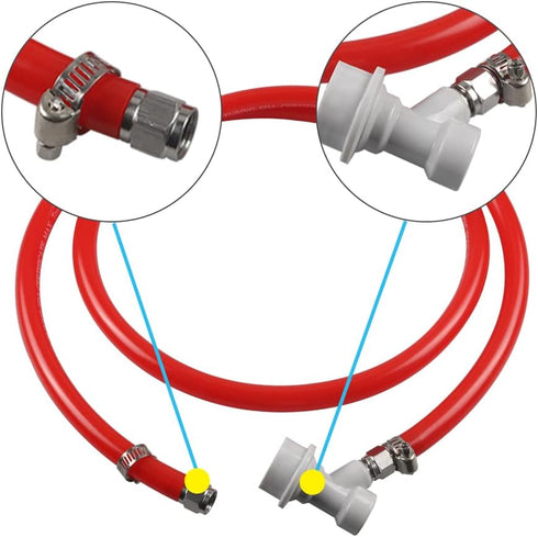 PERA 5/16" Ball Lock Line Assembly - MFL Liquid Disconnect with 5ft Gas Line for Home Brewing