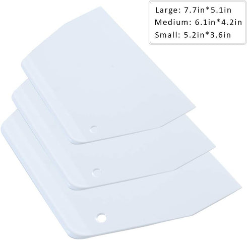 Luckycivia 3-Piece Trapezoidal Plastic Scraper, Multi-Function Kitchen Tool for Pizza Dough & Pastry