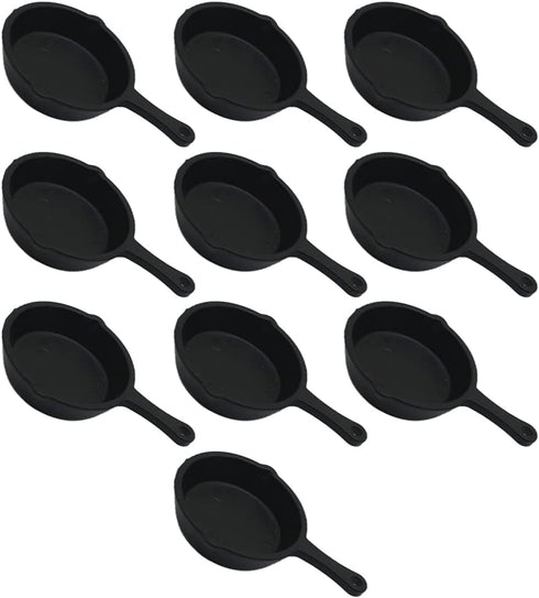 ARTIBETTER 10pcs Mini Cast Iron Skillet Set, Small Frying Pan for Dollhouse Kitchen Accessories