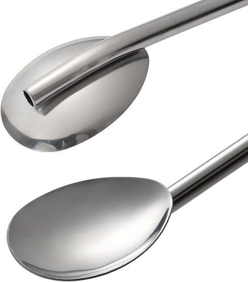 Long Stainless Steel Ice Tea Spoons, Bar Spoons with Straw for Mixing, Stirring, and Drinking