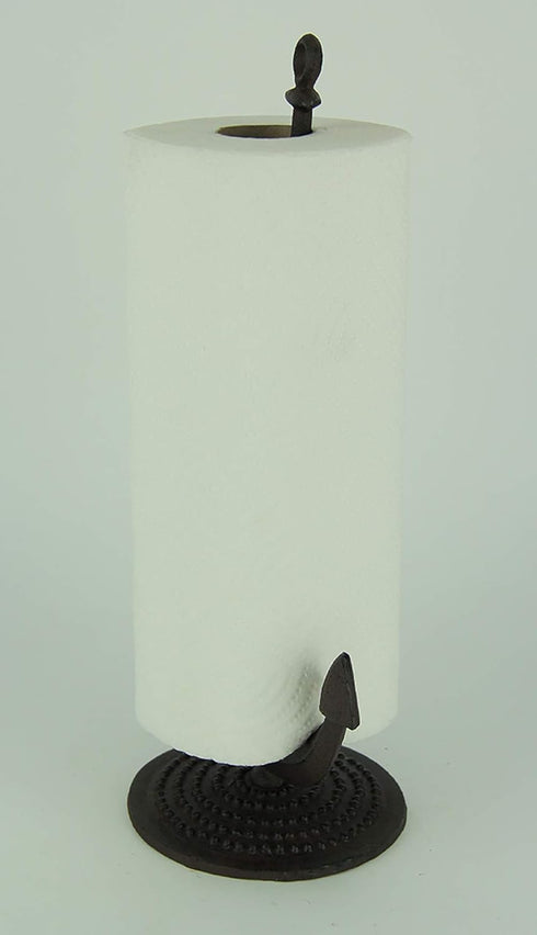 Moby Dick Specialties Rust Brown Cast Iron Nautical Ship Anchor Paper Towel Holder