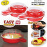 2 Sets Microwave Egg Cooker, 1 Minute Fast Egg Hamburg Omelet Maker Kitchen Cooking Tool, Red and Clear