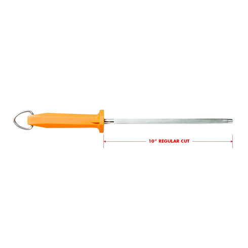 UltraSource-449998 Coarse Honing Steel, 10" Butcher Steel Sharpener with Orange Handle