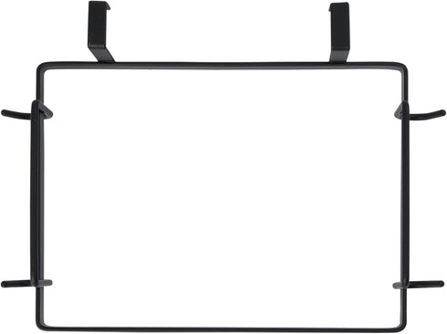 Sleek Black Metal Over-the-Door Trash Bag Holder for Home Organization