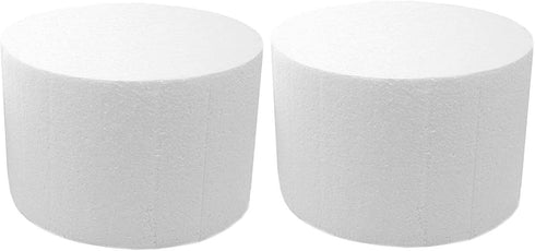 Bright Creations 2-Pack Foam Cake Dummies, Round Foam Cylinders 6 x 4 In for Cake Decorating, Crafts & Parties