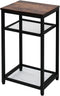 Side Table with 2-Tier Mesh Shelves, Open Shelves Small End Table, Industrial