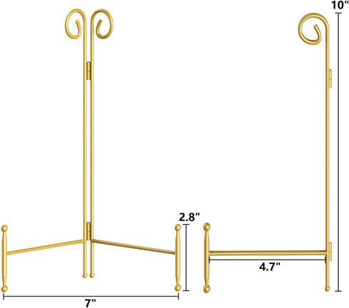 Metal Holder Display Stand, 10 Inch Gold Easel Plate Display for Photos, Decorative Plates