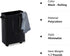 Slim Rolling Laundry Basket, 45L Small Hamper with Wheels and Adjustable Long Handles, Black