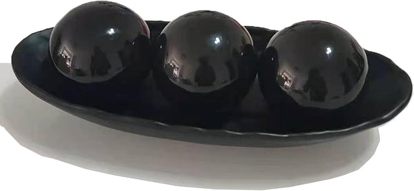 CHENGXINWENHUA Home Decor Tray and Orbs Balls Set of 3,Ideal Gift for Weddings