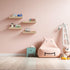 icnjdMopclean Set 4, Wood,16 Inch, Scalloped Shelves for Nursery - Wall Book Shelves for Bedroom Kids, Nursery