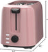 iSiLER 2 Slice Toaster - Pink, 1.3 Inches Wide Slot Bagel Toaster with 7 Shade Settings, Compact with Removable Crumb