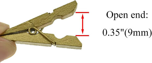 HAHIYO Gold Wooden Clothes Pins, Small Clothespins 1.38 inches Length, 50 Pack Sturdy for Laundry and DIY Craft