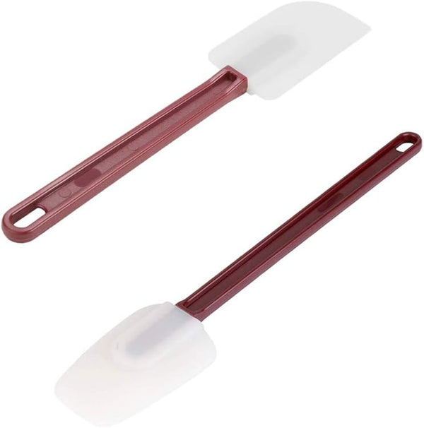 High Heat Resistant Silicone Scraper Spoon, Commercial Spatula Set of 2 for Cooking (9.5'')