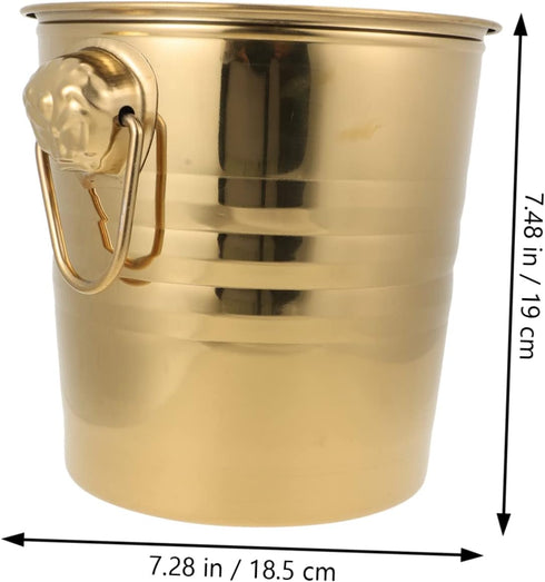 NOLITOY 1pc Insulated Ice Bucket Cooler Bag with Lids, Round Metal Drink Tub for Bar Accessories & Gatherings