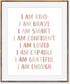 8x10 Affirmations Print, I Am Kind, I Am Brave, Affirmations For Kids, Inspirational Quote, Nursery Room Decor