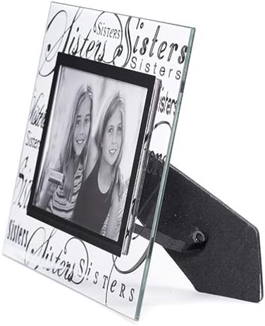 Malden International Designs Sisters Picture Frame, Mirrored Glass with Silver Metal Inner Border, 4x6, Clear