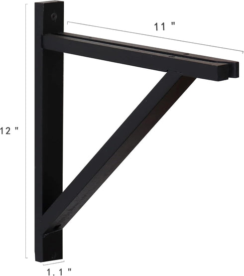 12 Inch Set 2 PRIADE Wall Mounted Wood Bracket for Hanging Sconce Pendant Lamp Kits, Planters, Lanterns, Wind Chimes