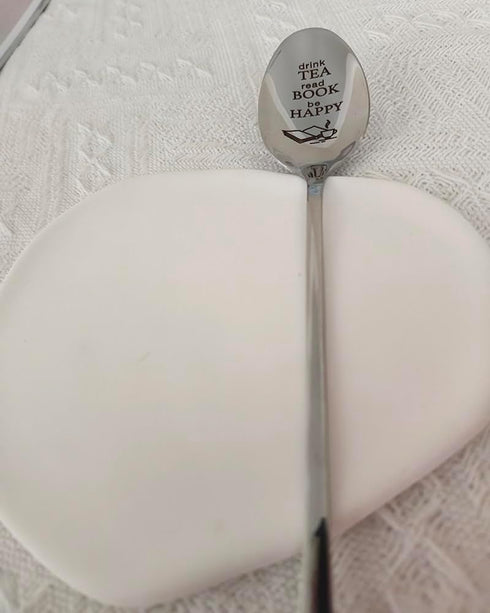 Tea Book Gifts Spoon for Women - Drink Tea Read Book Spoon for Daughter/Friends - Christmas/Birthday Gift