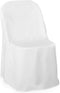 Lann's Linens 10 pcs White Polyester Folding Chair Covers for Wedding, Party, Banquet
