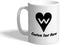 Custom Ceramic Coffee Mug, 11 Ounces "W" Heart Initial Monogram Letter W White Tea Cup, Love Personalized Text Here