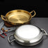 Gold Paella Pan, Stainless Steel Food Serving Skillet, 8.6 inch (22cm)