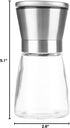 BlueSnail Stainless Steel Manual Grips Glass Salt Pepper Grinder - 5.1", Silver