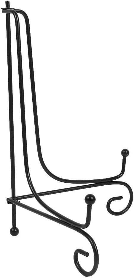 (2 Pack) Black Iron Display Stand, 12 Inch Easel for Photo Holder, Decorative Plates, Cookbooks, Tablets, Art
