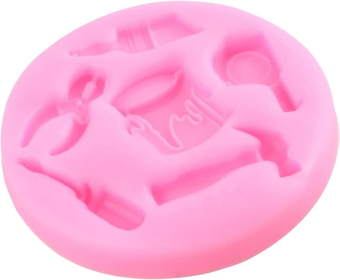 Mini Construction Tools Fondant Mold for Cake Decorating, Hand Tools Silicone Molds for Cupcake Topper Chocolate Candy