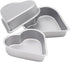 Heart Baking Pans, 3pcs Bakeware Cups for Jelly, Chocolate, Cheesecake, Non-stick Metal Kitchen