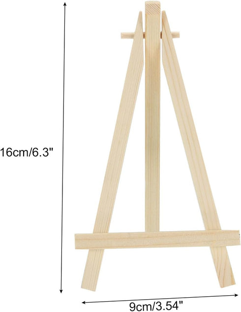 PATIKIL Mini Wood Display Easel, 8 Pack Small Tripod Tabletop Stand Display Holder for Displaying Wedding Business Card Crafts Photos