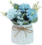 Fake Hydrangeas with Pot, Mini Hydrangea Artificial Flowers, Artificial Plant in Ceramic Vase for Office Desktop