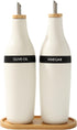 HOMCDALY Olive Oil and Vinegar Dispenser Set, Two 16oz Ceramic Oil Dispenser