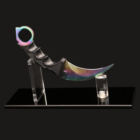 WANLIAN Knife Holder Display Stand for Fixed Blade Knife Collection, Single Knife Home Decor (Black)