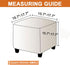 Waterproof Ottoman Cover Square Stretch PU Soft Folding Storage Ottoman Cover with Elastic Bottom Cube Footrest Foot