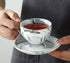FUYU Gold Edge Marble Ceramic Espresso Coffee Cup and Saucer Set, Tea Cup