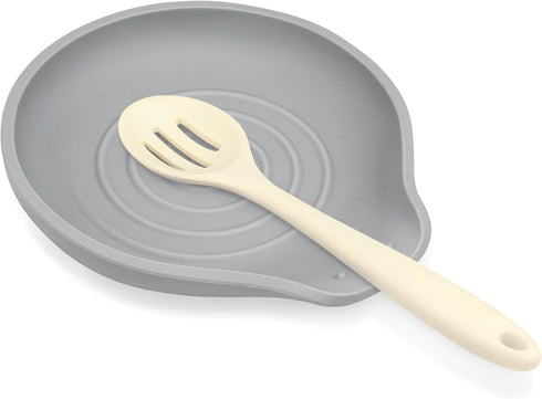 Silicone Spoon Rest for Kitchen Counter, Heat-Resistant Spoon Holder, BPA-Free, Large Utensil Rest for Cooking
