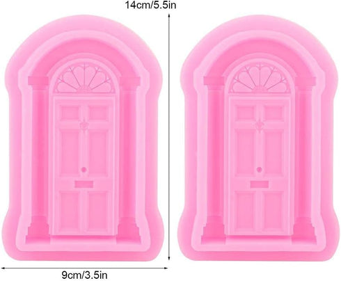 2Pcs Window Frame Silicone Maker Set, Food Grade 3D Fondant Cutter for Cake Decorating, Non Stick Baking Tools