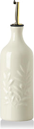 Sweejar Ceramic Olive Oil Dispenser Bottle 20 Oz Relief Opaque Oil Cruet
