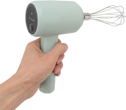Portable Electric Hand Mixer, USB Rechargeable Cordless Handheld Mixer for Baking Cake, Egg, Cream (Light Cyan)