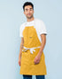 Caldo Daily Cotton Kitchen Apron for Cooking- Mens and Womens Professional Chef or Server Bib Apron - Adjustable Straps