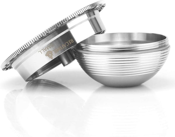 Refillable Stainless Steel Coffee Pods Compatible with Nespresso VertuoPlus, Reusable Capsules (2.4 oz)