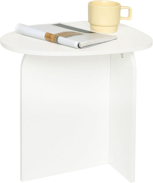 AWASEN White Side Table, Small Triangle End Table Living Room, Modern Accent