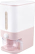 Rubtlamp 22.5 Lbs Pink Rice Dispenser - Rice Storage Container with Measuring Cup for Household Kitchen Use.