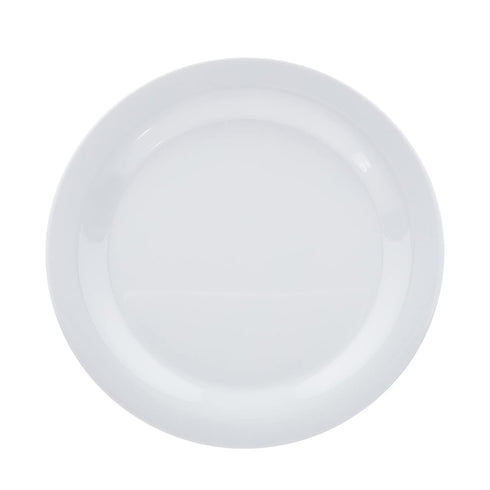 Amazon Basics Melamine (Plastic) Plate, 6 Piece Set, 10.5 in, White (Previously AmazonCommercial)