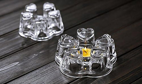 Heart Shape Crystal Teapot Heating Base, Glass Teapot Warmer for Heating Beverages