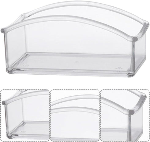 STOBOK Clear Acrylic Tea Storage Organizer, Sugar Packet Holder for Home Office Countertop and Coffee Bar