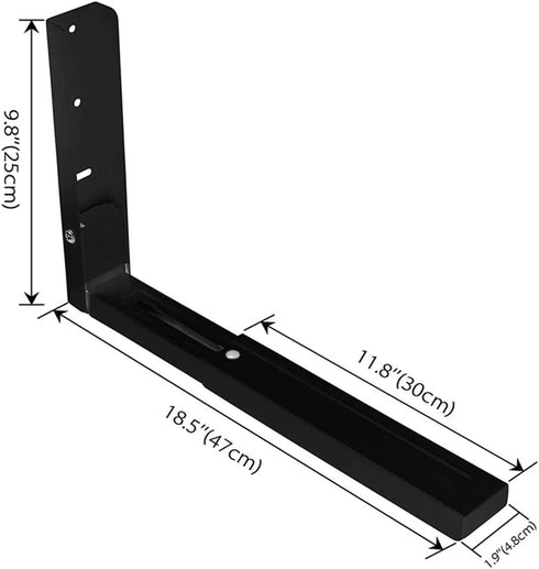 Foldable Arm Adjustable Microwave Wall Mount Brackets, Extensible Wall Hanging Oven Stand Shelf Rack, Load 100 lb